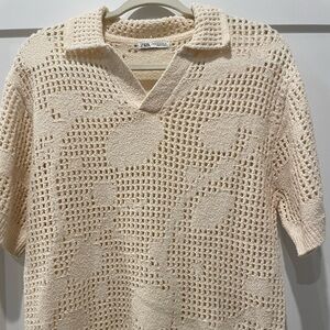 Crochet knit Zara shirt